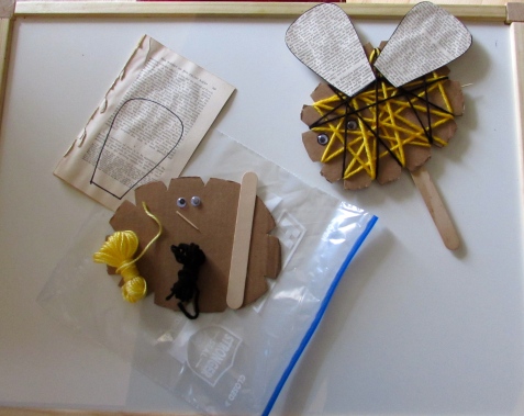 Materials and Bee Craft Sample